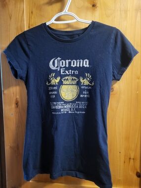 Corona Navy T-Shirt with Gold Crest Graphic